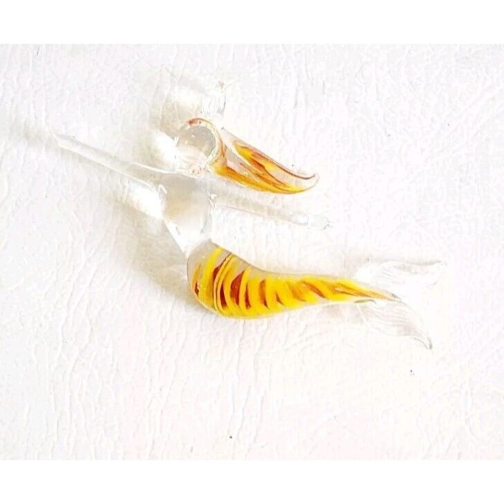 Mermaid Art Glass Ornament Handmade Blonde Hair Siren 3 Inch